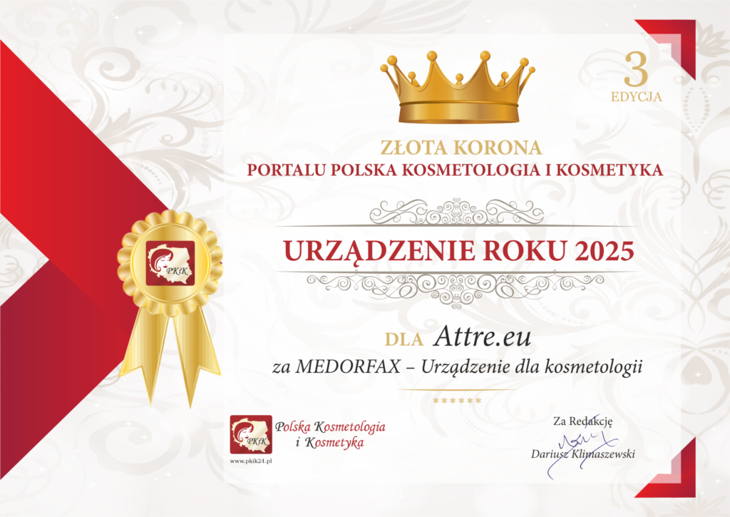 Certyfikat nagrody PKIK przyznany dla platformy Medofrax